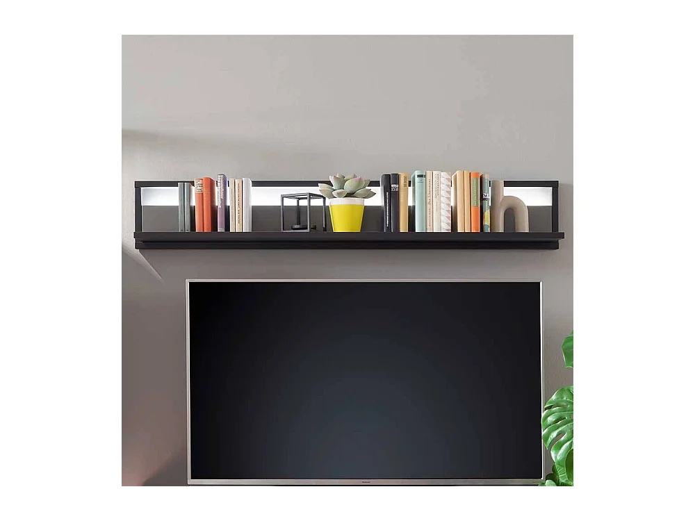 Wohnzimmer Regal hängend in Grau 24 cm tief 156 cm breit