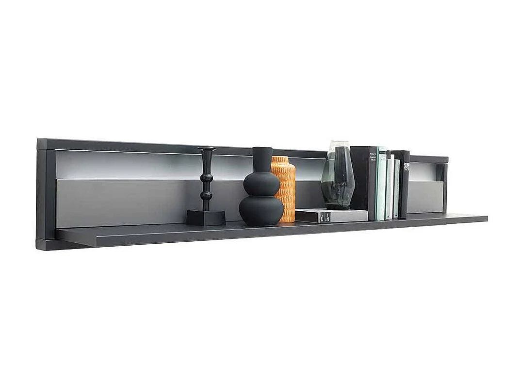 Wohnzimmer Regal hängend in Grau 24 cm tief 156 cm breit