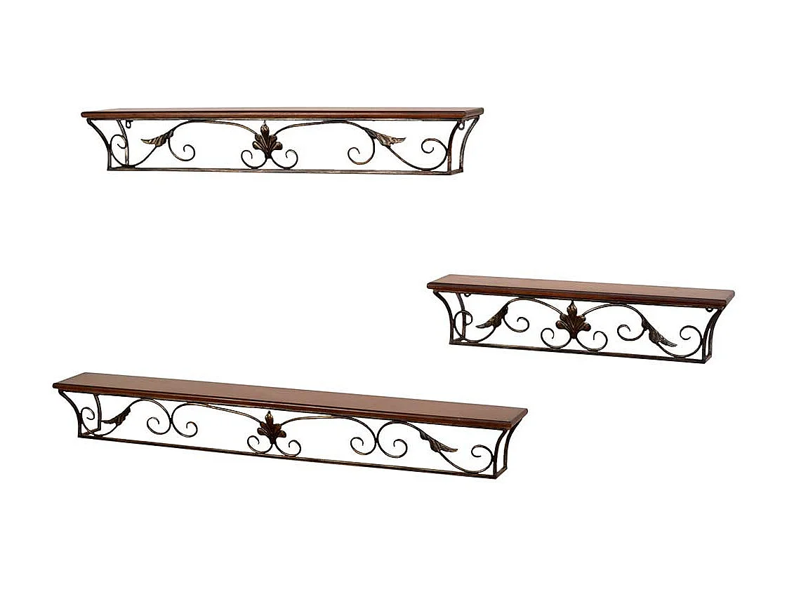 Hängeregal in Braun Metall Vintage Design