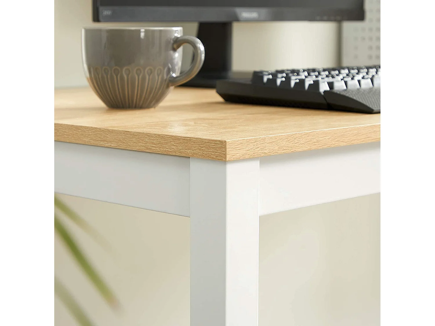 Ensemble Valora ROVA – Table chêne 120x60 + 4 chaises blanches OSAKA