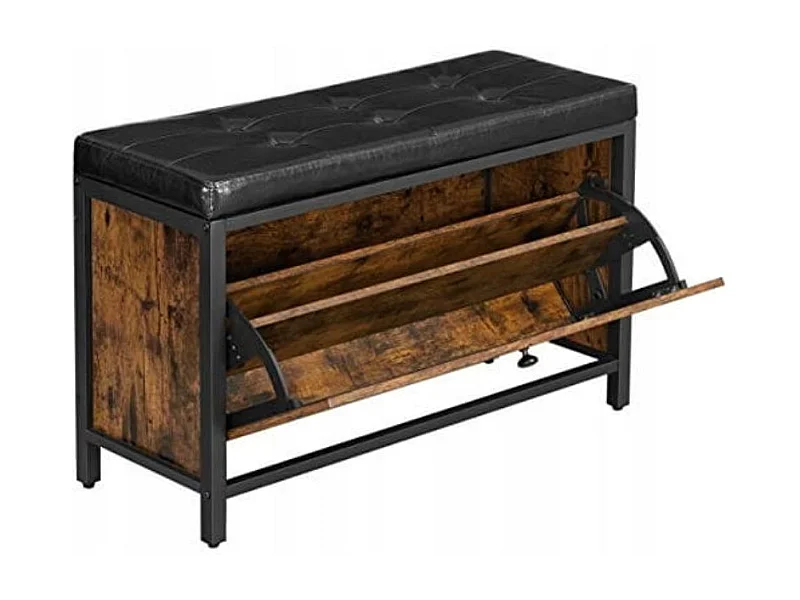 Valora Sapateira Rústica Marrom com Assento Macio Estilo Loft e Moderno