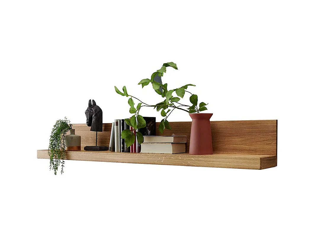 Wandboard aus Wildeiche Massivholz mit Rückwand