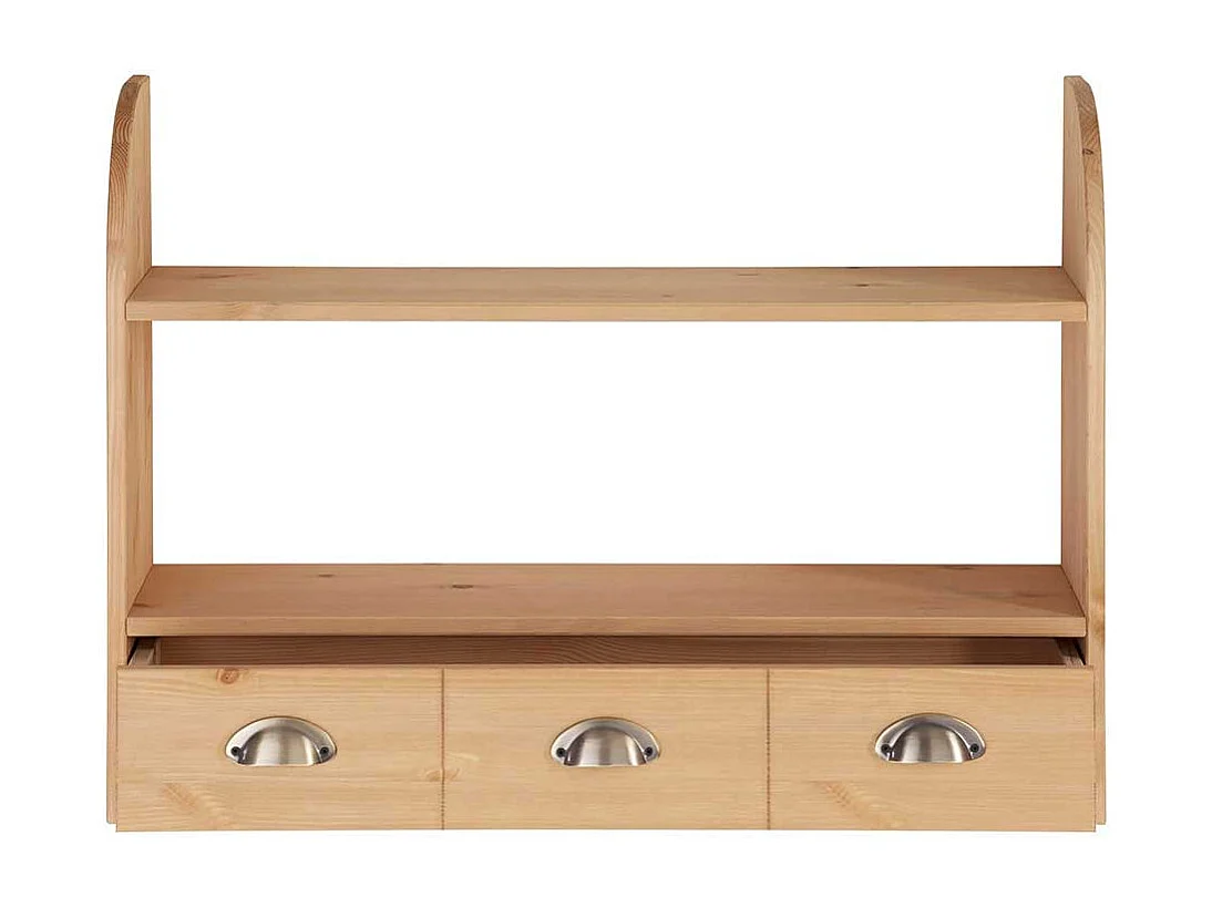 Wandhängeregal aus Kiefer Massivholz einer Schublade