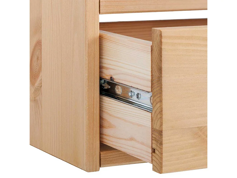 Wandhängeregal aus Kiefer Massivholz einer Schublade