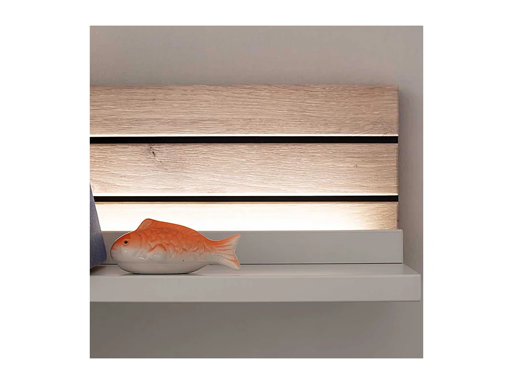 Wohnzimmer Wandboard in Weiß und Wildeichefarben 150 cm breit