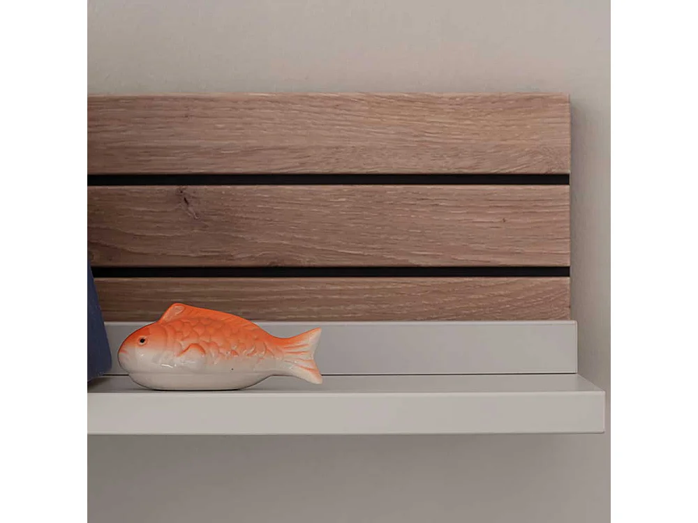 Wohnzimmer Wandboard in Weiß und Wildeichefarben 150 cm breit