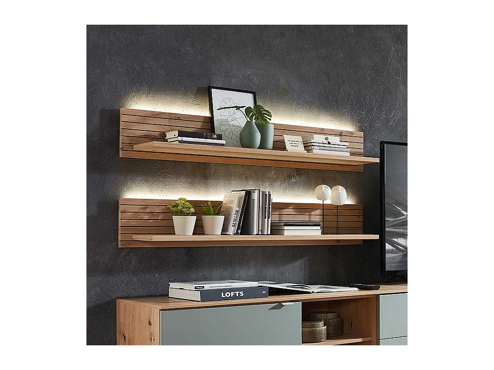 Wandboard Wohnzimmer modern 120 cm breit LED Beleuchtung