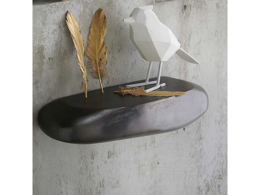 Aluminium Wandboard in Steinform mattschwarz lackiert