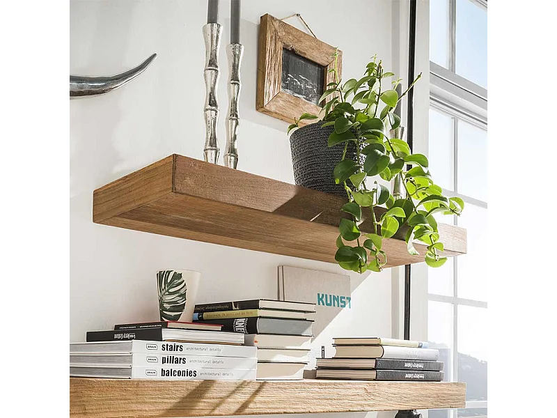 Holz Wandboard 25 cm tief Teak Massivholz