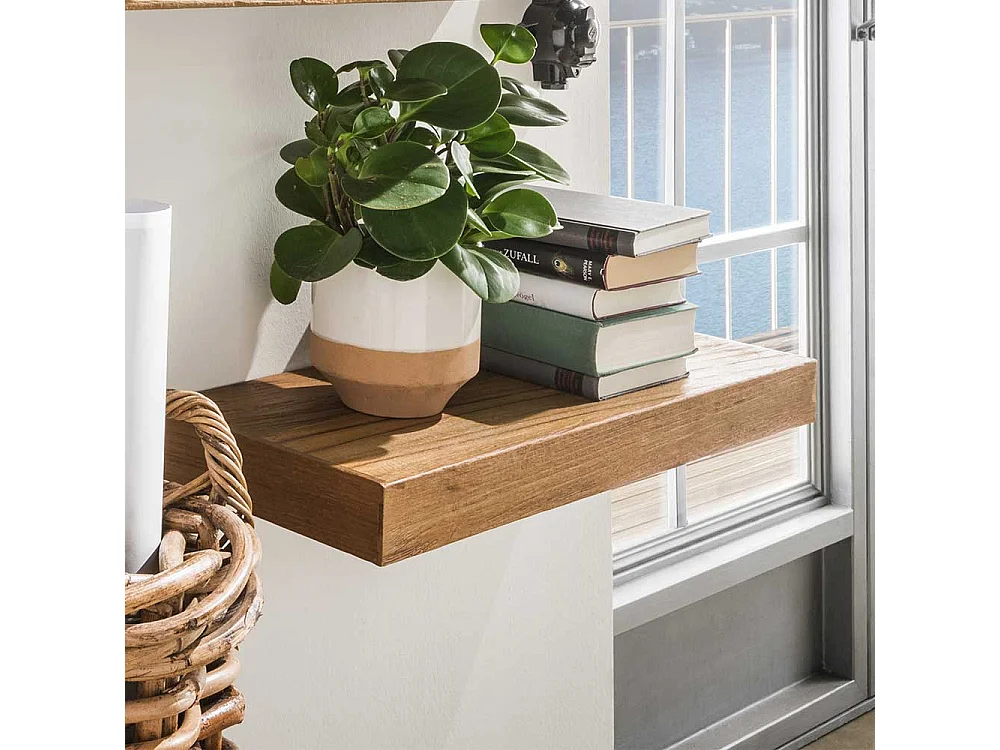 Holz Wandboard 25 cm tief Teak Massivholz