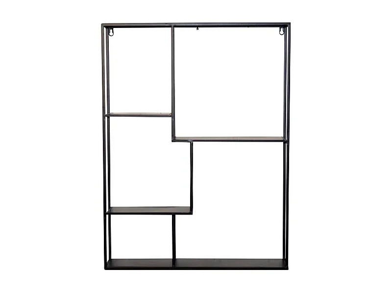 Metallregal schwarz in modernem Design 80 cm hoch