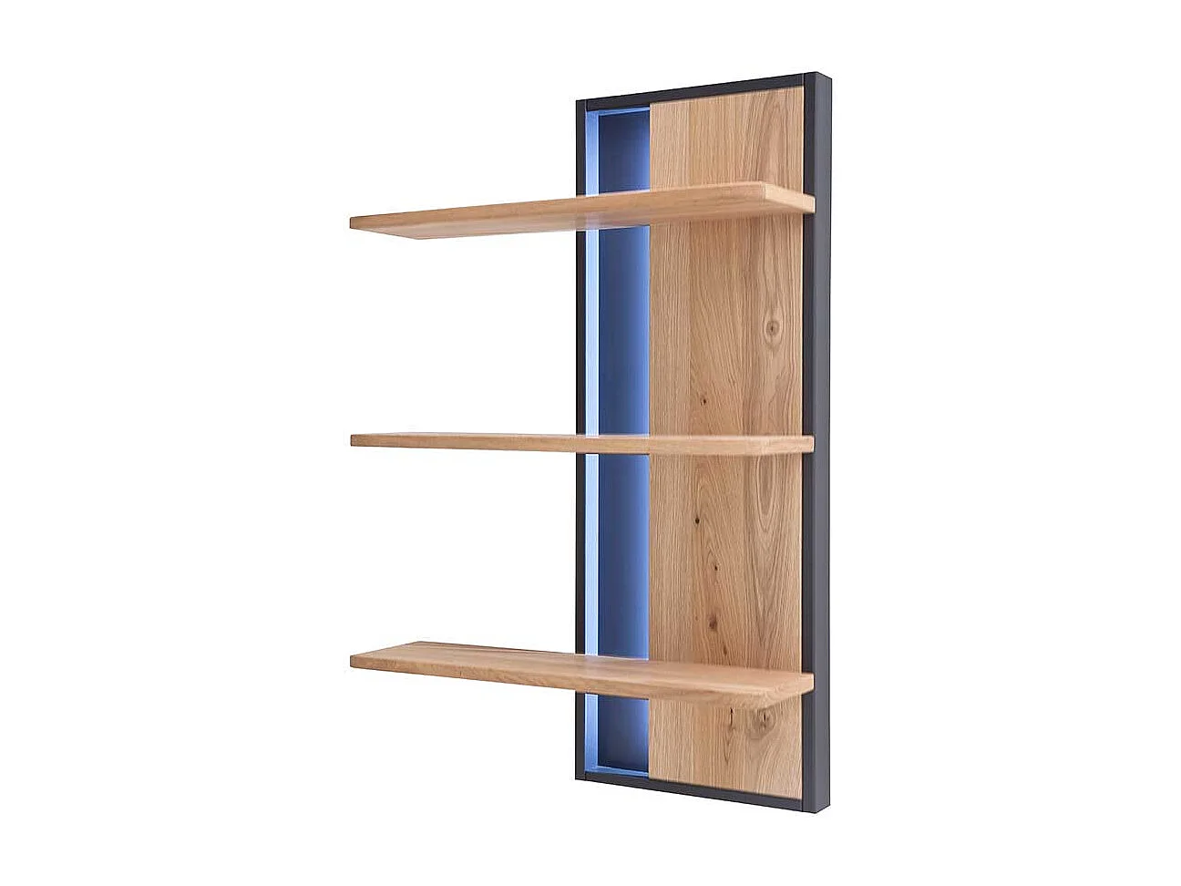 Wohnzimmer Wandregal in Eiche Bianco und Anthrazit 70 cm breit