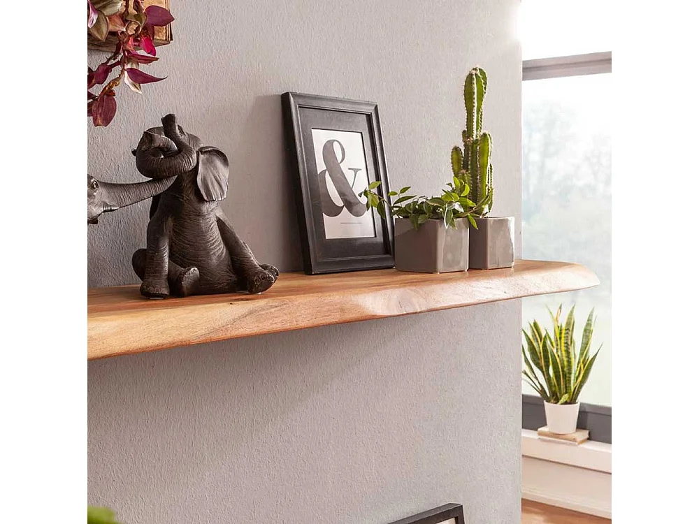 Wandregal aus Akazie Massivholz rustikalen Landhausstil