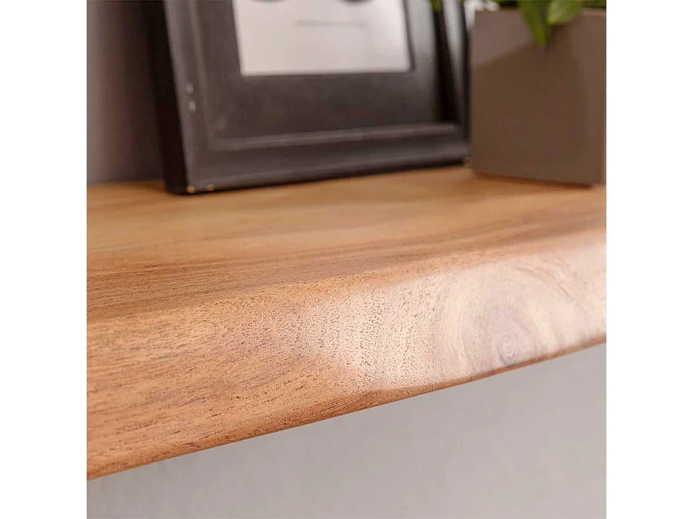 Wandregal aus Akazie Massivholz rustikalen Landhausstil