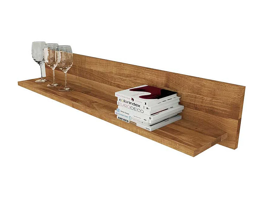 Hängeregal aus Wildeiche Massivholz 100 cm
