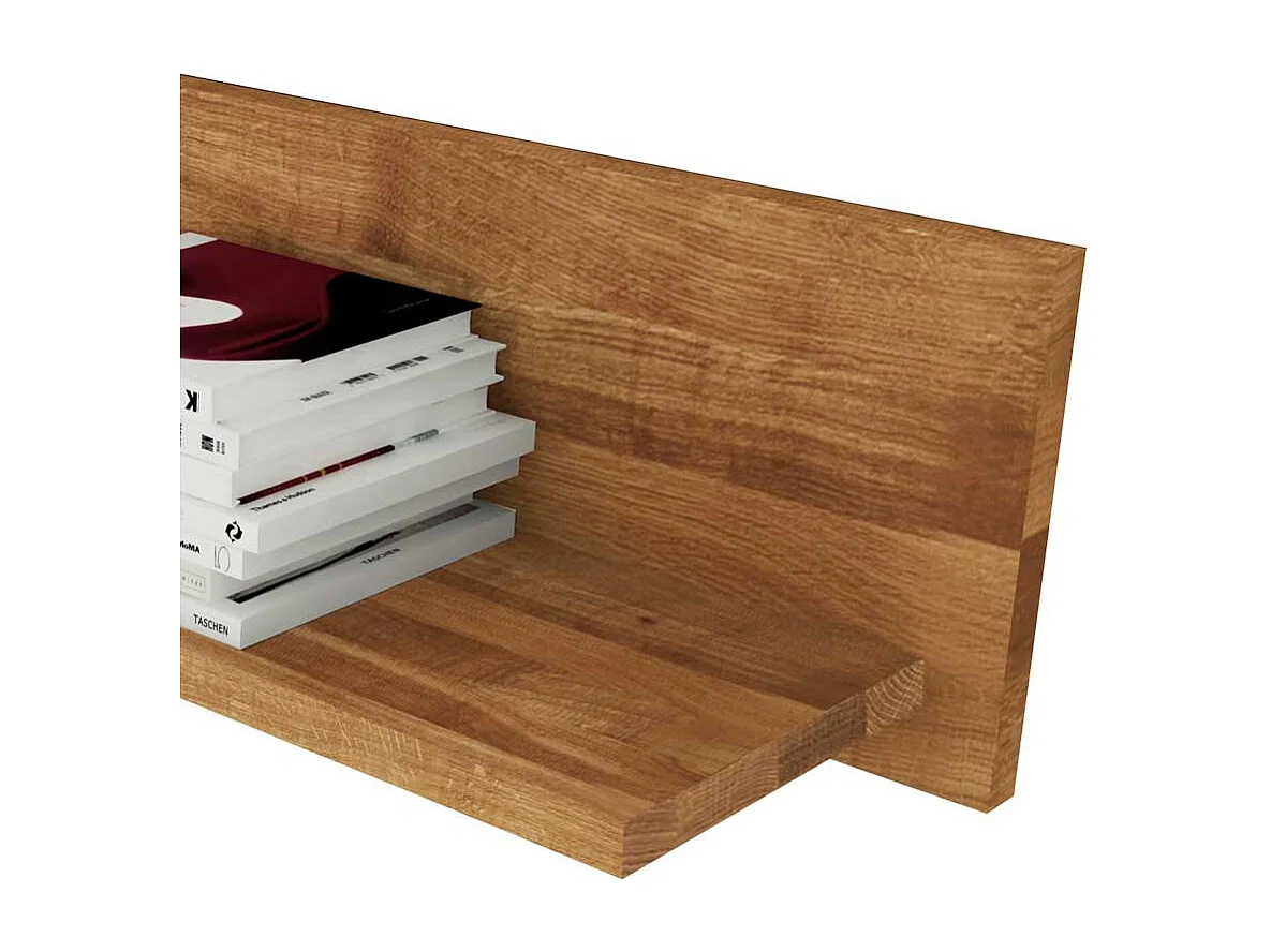 Hängeregal aus Wildeiche Massivholz 100 cm