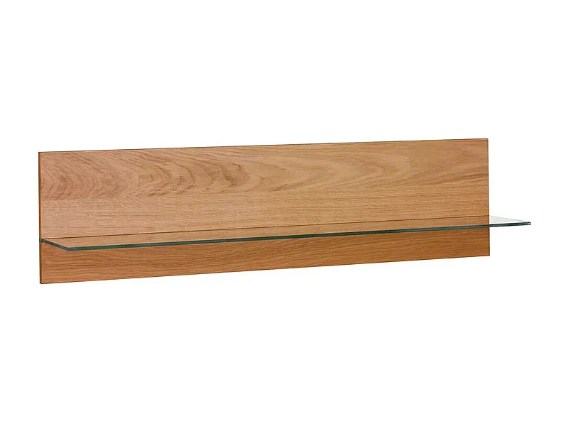 Wandboard in Eichefarben Ablage aus Glas