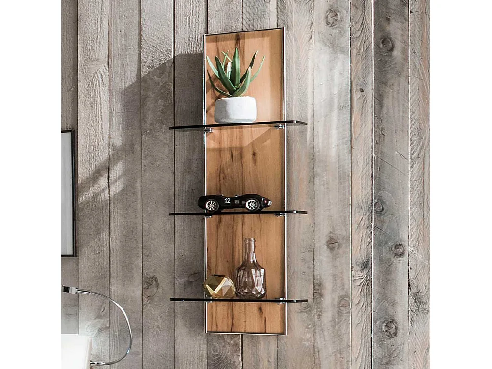 Holzregal in Astkernbuchefarben 90 cm hoch