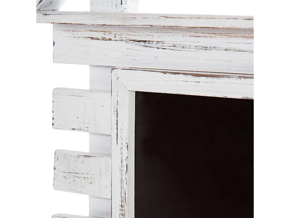 Shabby Holzregal mit Tafel in Antikweiß Tanne Massivholz