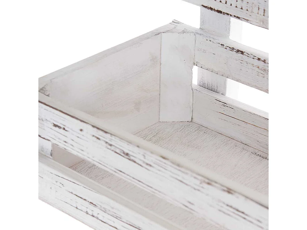 Shabby Holzregal mit Tafel in Antikweiß Tanne Massivholz