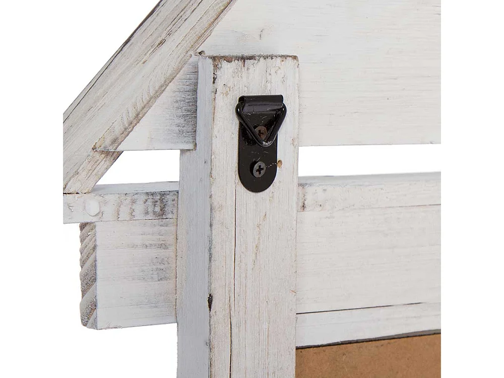 Shabby Holzregal mit Tafel in Antikweiß Tanne Massivholz