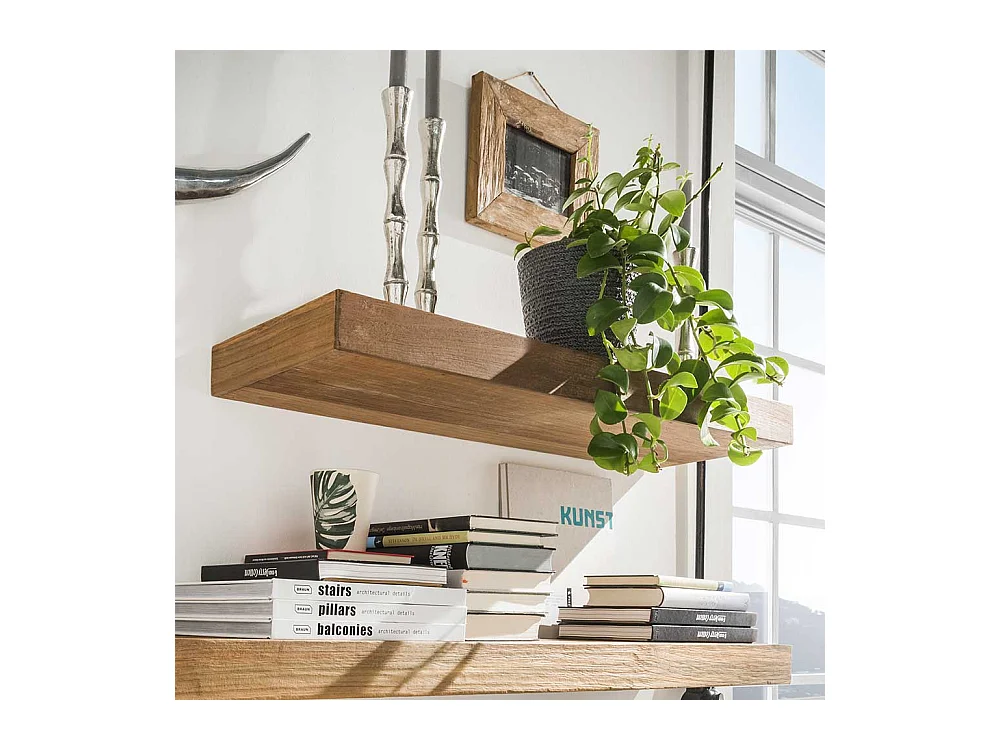 Holz Wandboard 25 cm tief Teak Massivholz