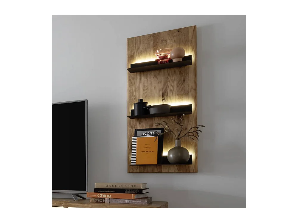 Wandregal Wandboard in Wildeichefarben und Anthrazit