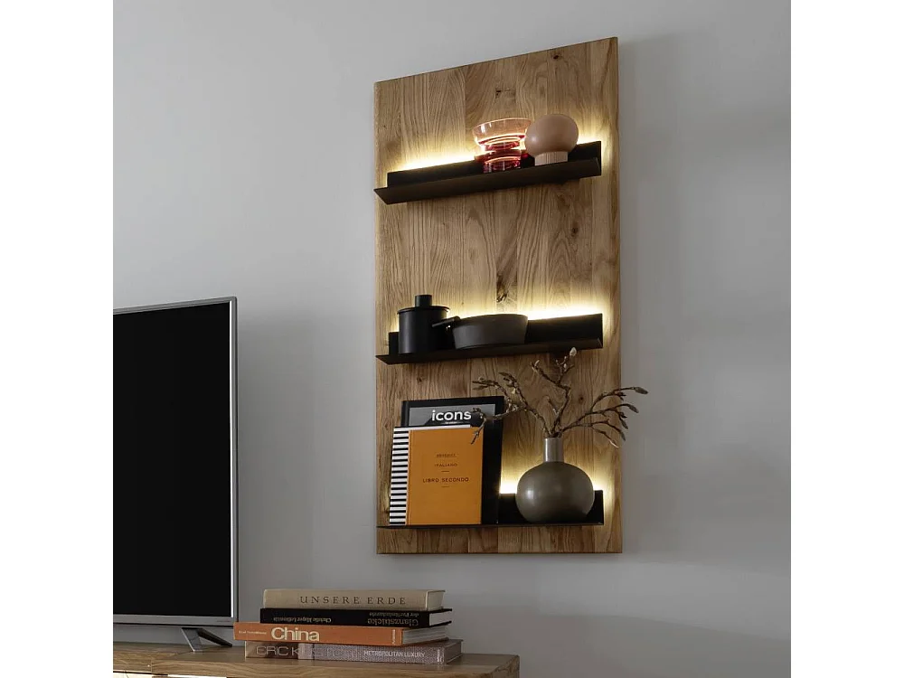 Wandregal Wandboard in Wildeichefarben und Anthrazit