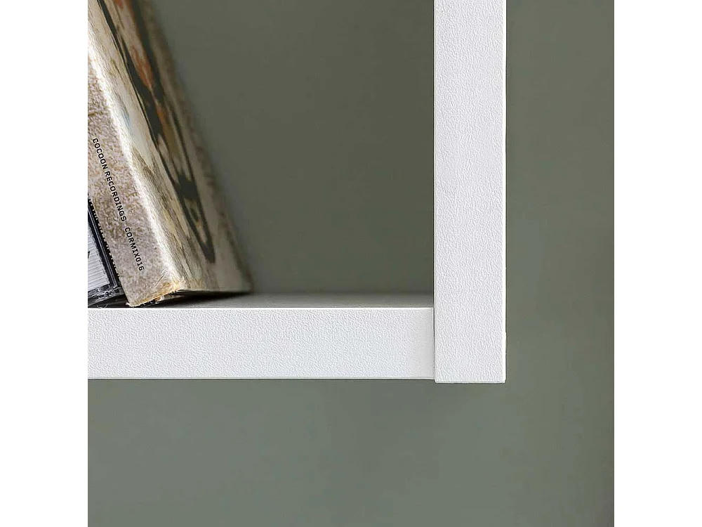 Wandregal weiss in modernem Design 90 cm hoch - 36 cm breit
