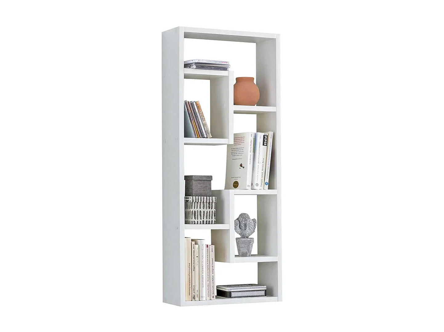 Wandregal weiss in modernem Design 90 cm hoch - 36 cm breit