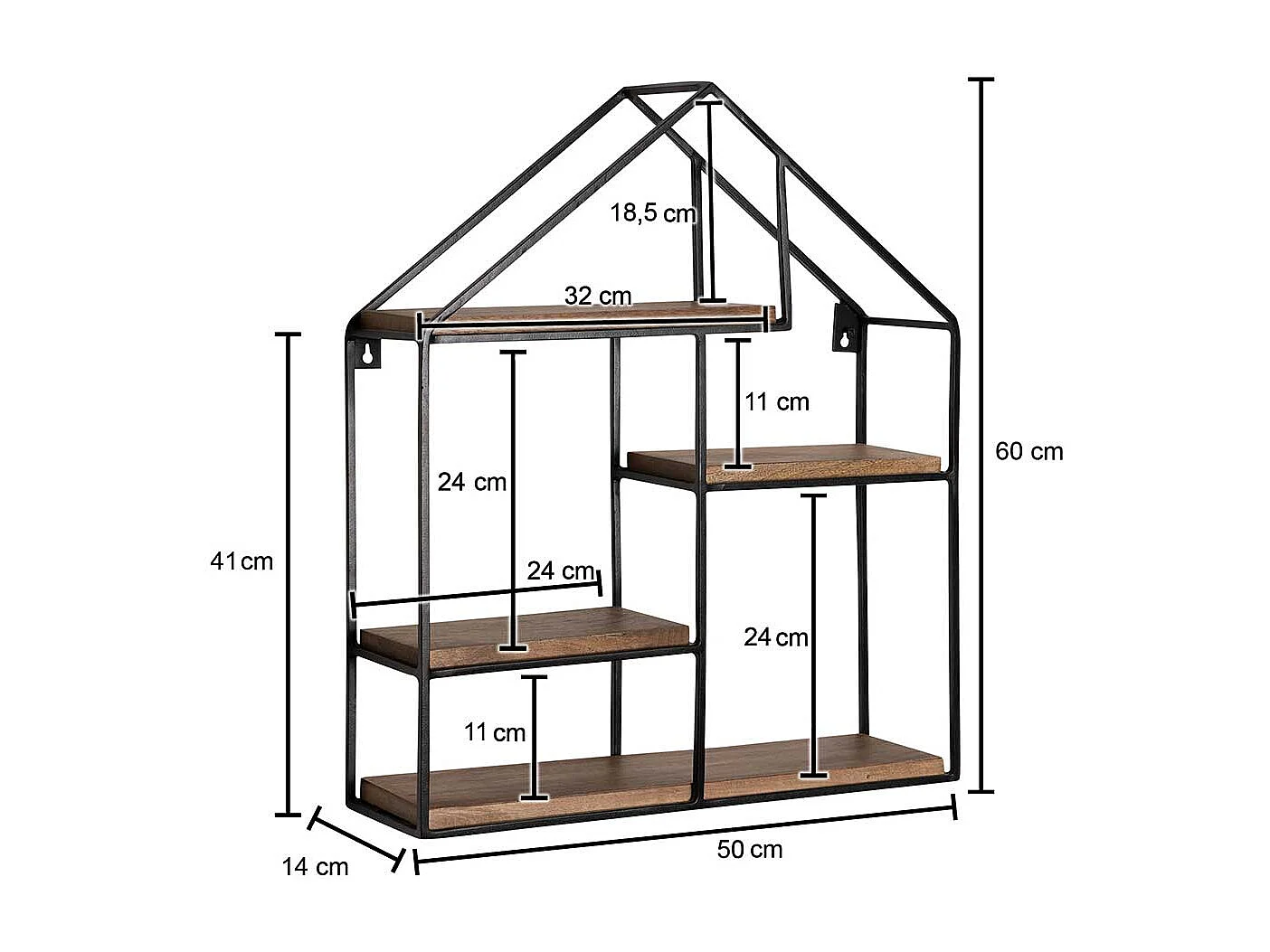 Wandregal Wandboard Hausform im Landhausstil