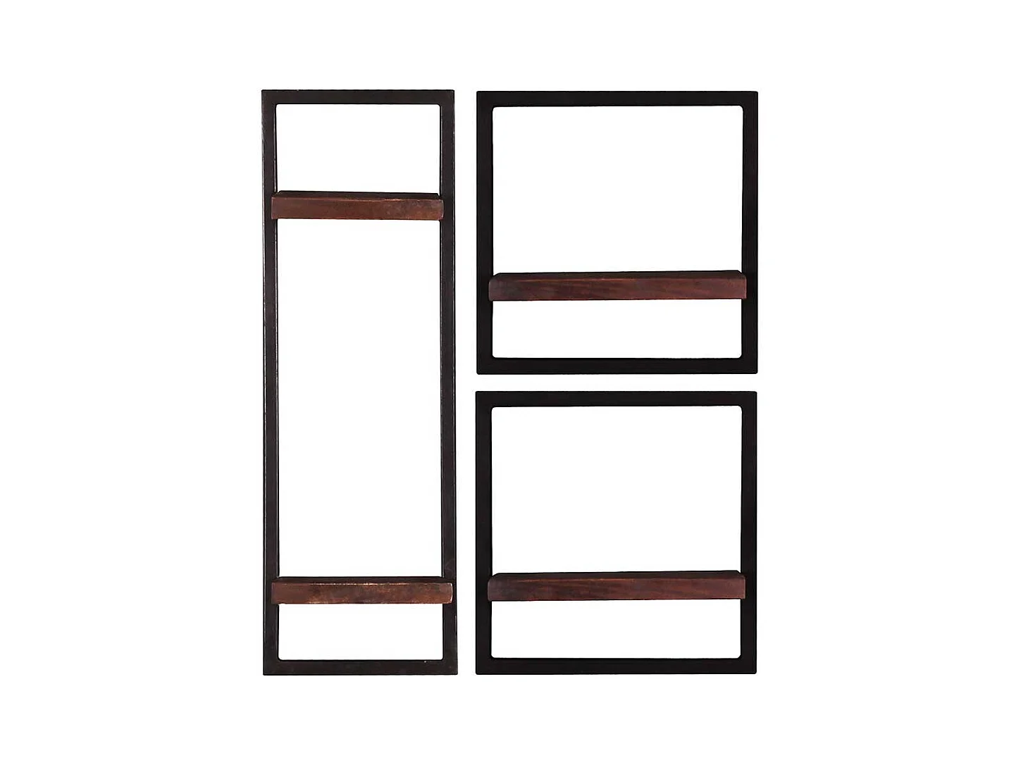 Koloniale Wandboards aus Recyclingholz Metall (dreiteilig)