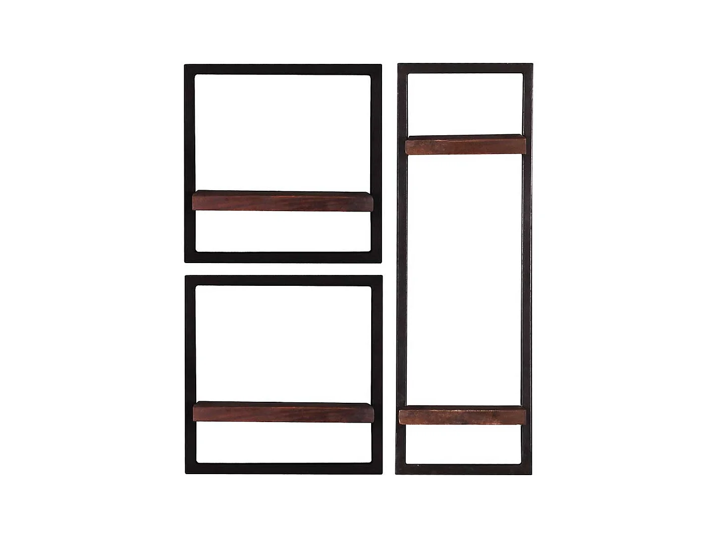 Koloniale Wandboards aus Recyclingholz Metall (dreiteilig)