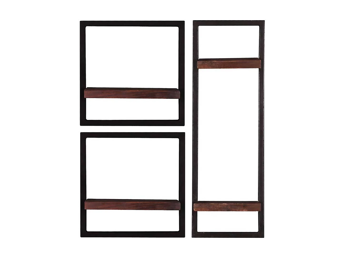 Koloniale Wandboards aus Recyclingholz Metall (dreiteilig)