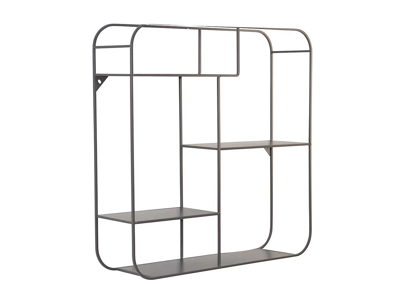 Deko Wandregal in Grau Metall