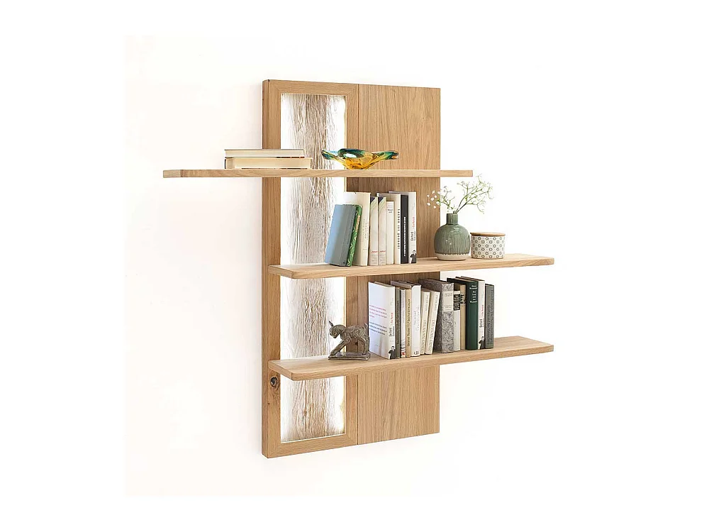 Wohnzimmer Hängeregal mit Eiche Bianco furniert modern