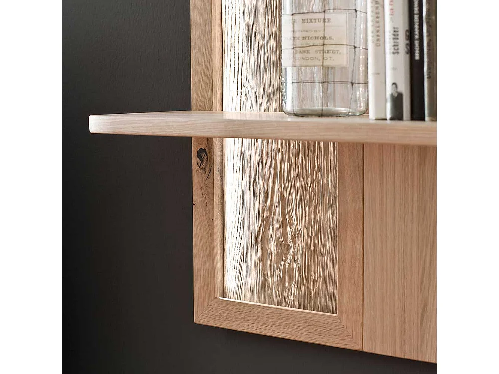 Wohnzimmer Hängeregal mit Eiche Bianco furniert modern