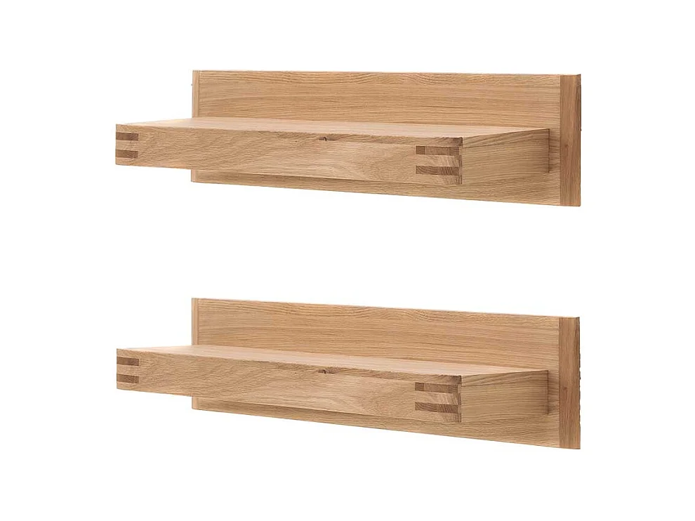 Wandboards in Balkeneiche Bianco furniert 90 cm breit (2er Set)