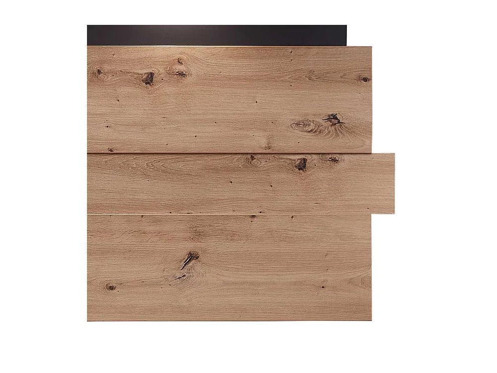 Wandboard mit Beleuchtung in Wildeichefarben Dunkelgrau