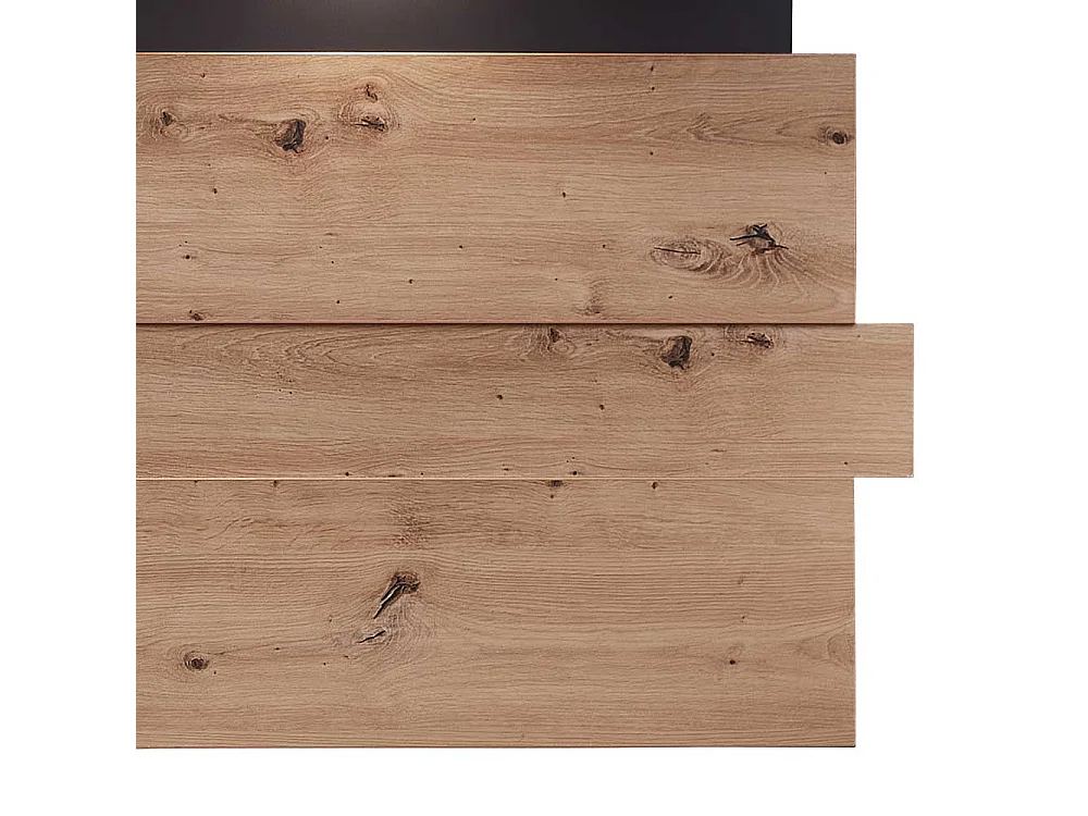 Wandboard mit Beleuchtung in Wildeichefarben Dunkelgrau