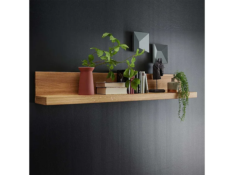 Wandboard aus Wildeiche Massivholz mit Rückwand