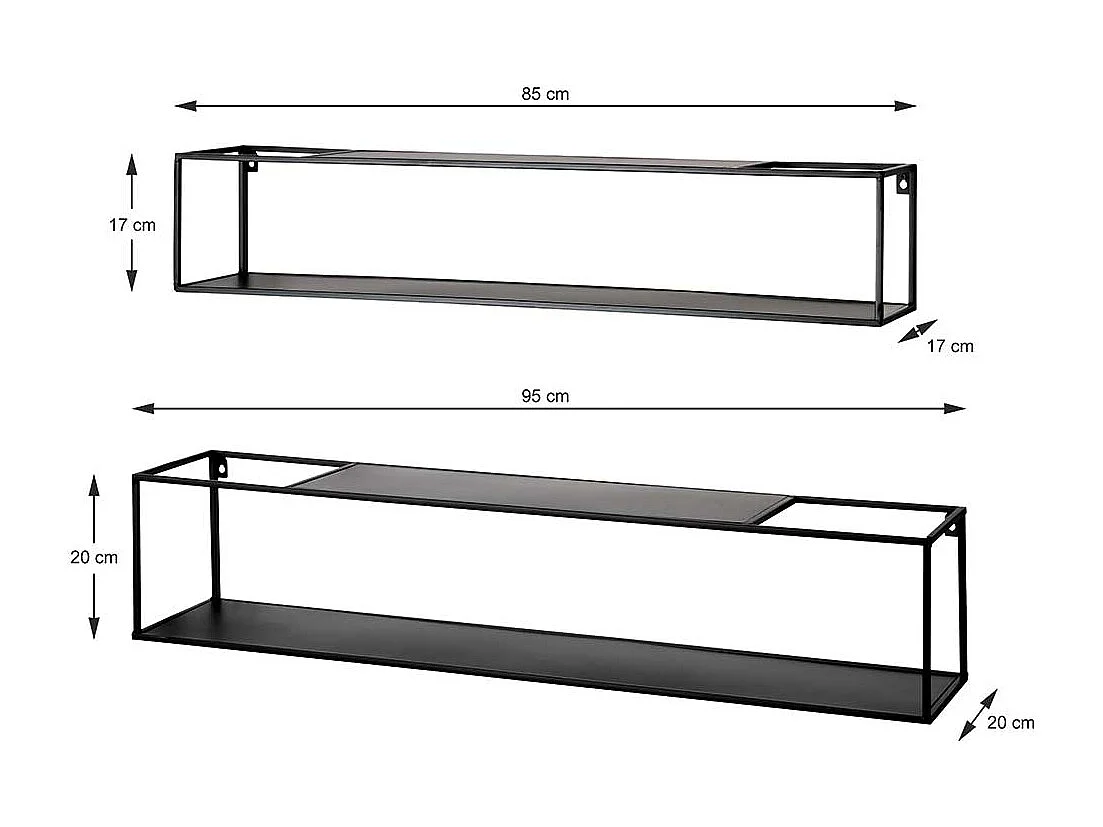 Regale aus Metall im Industry und Loft Stil Wandmontage (zweiteilig)