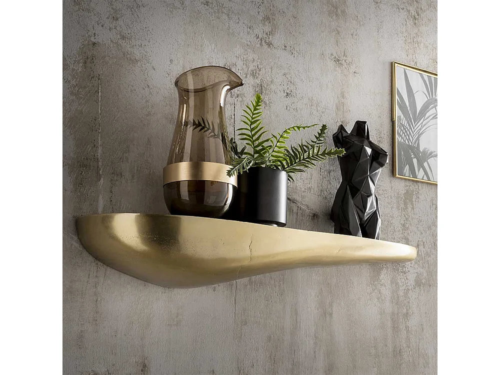 Wandregal Steinform in Goldbronze Aluminium