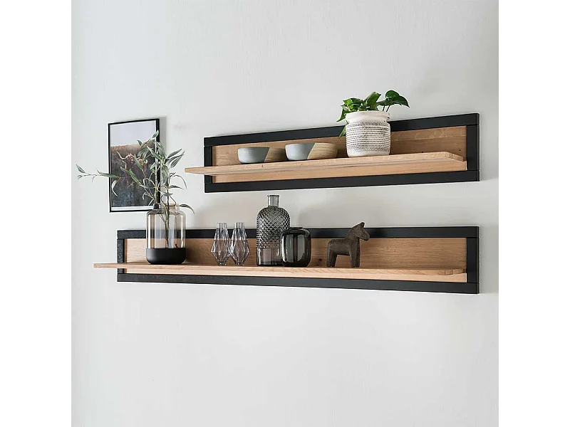 Wandboard zweifarbig aus Wildeiche Massivholz geölt