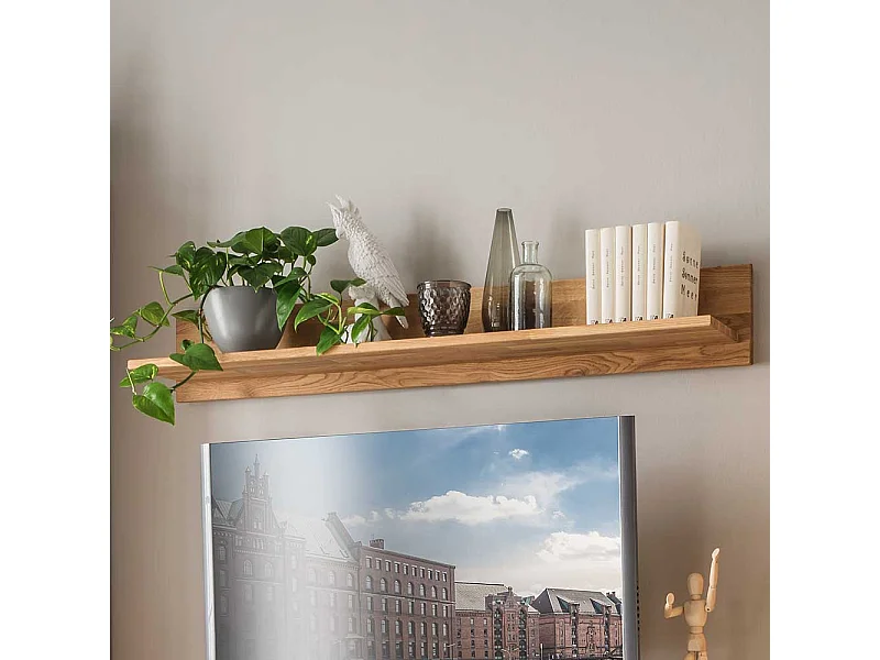 Massivholz Wandboard aus Eiche geölt Bücher