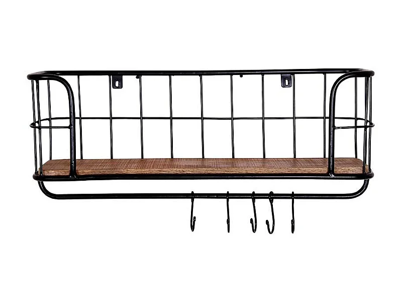 Wandregal aus Massivholz und Metall 75 cm breit