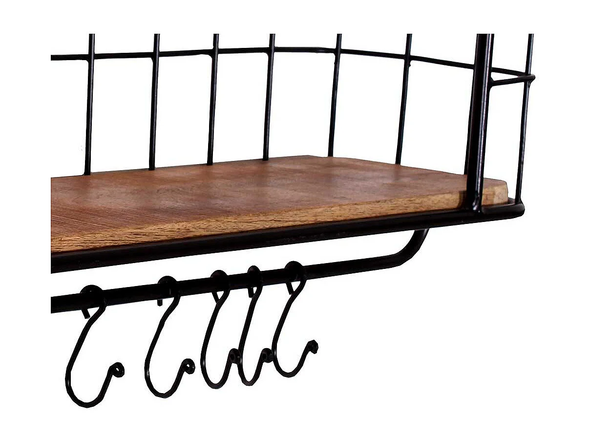 Wandregal aus Massivholz und Metall 75 cm breit