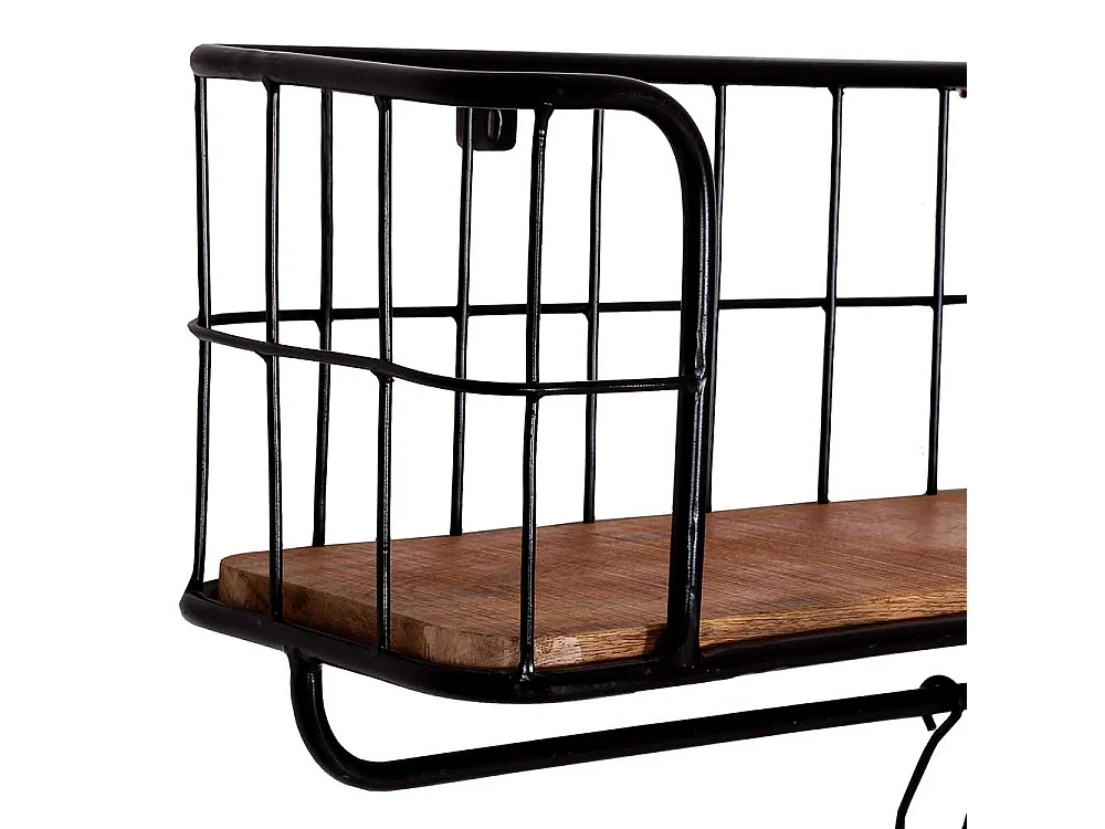 Wandregal aus Massivholz und Metall 75 cm breit