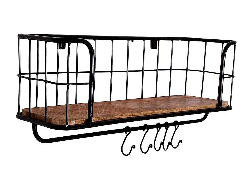 Wandregal aus Massivholz und Metall 75 cm breit