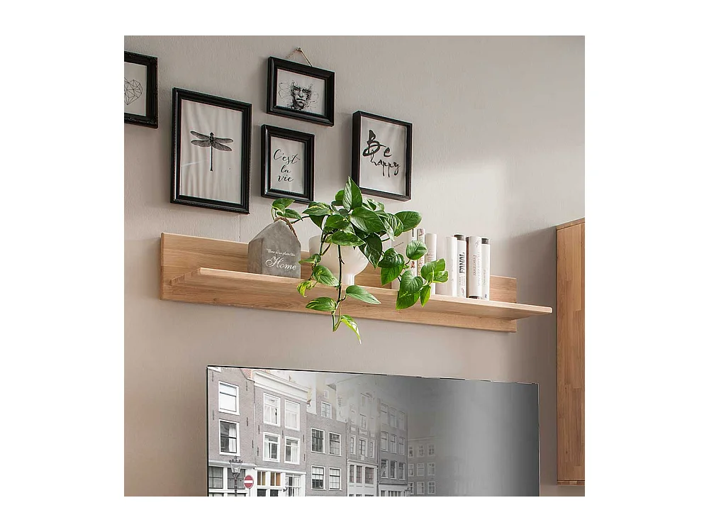 Massiv Hängeregal in Eiche Bianco geölt modern